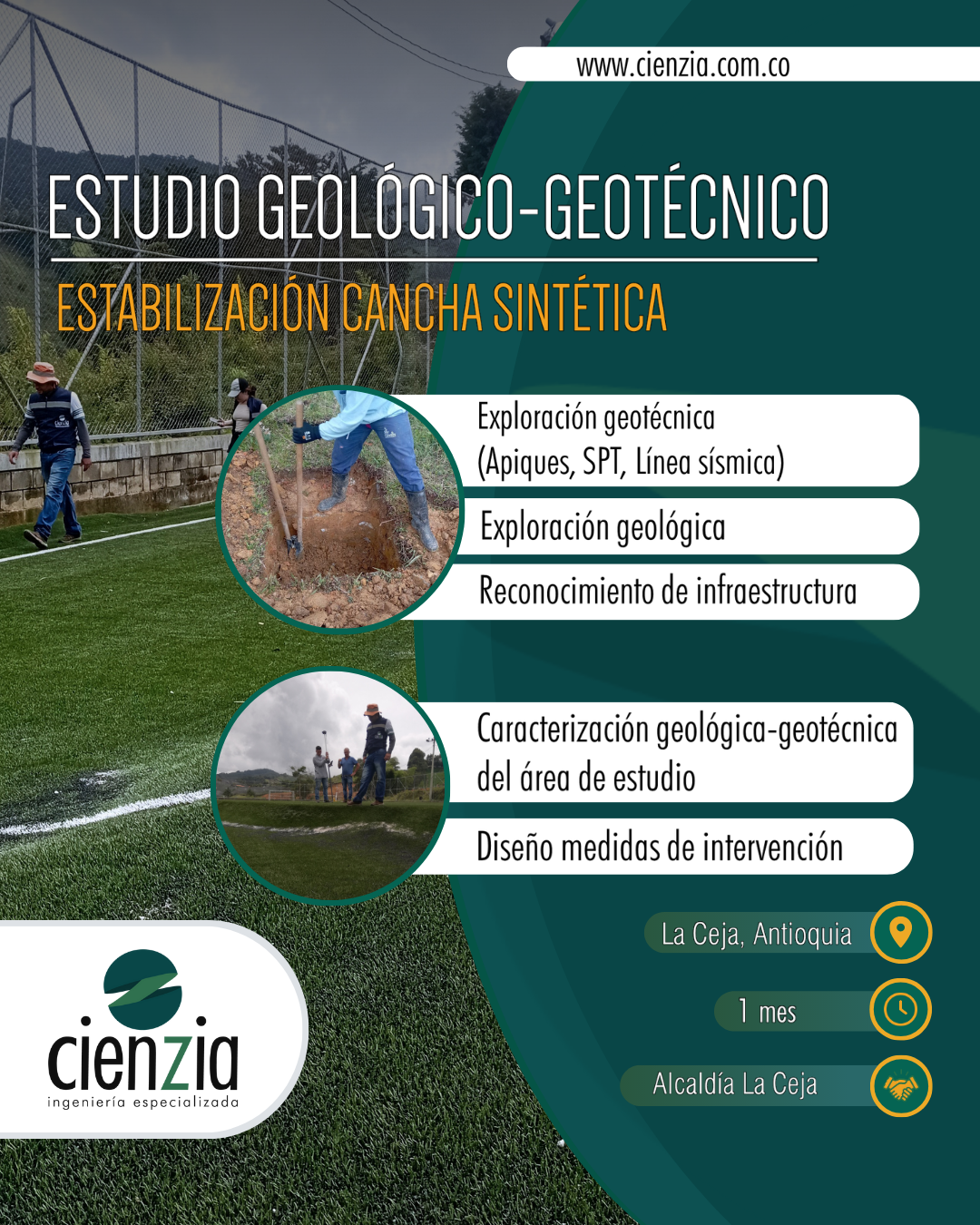 Estabilización cancha sintética - La Ceja